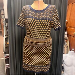 Romeo & Juliet Stylish Navy and Gold Knit Dress B